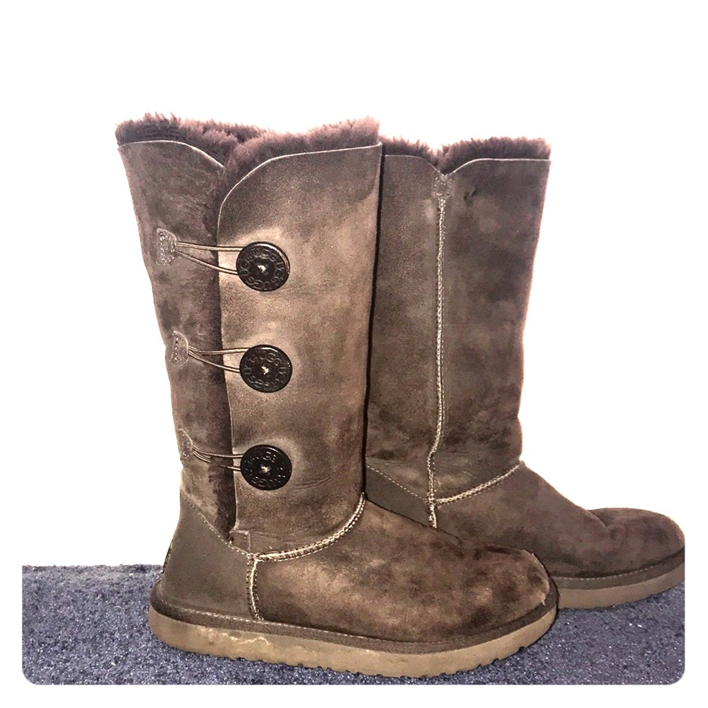 Dark brown, button up tall UGG Boots